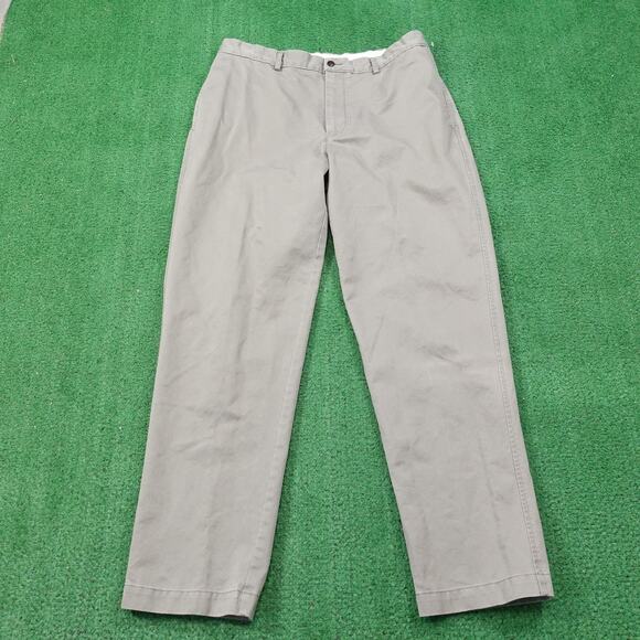 Roundtree & Yorke Pants Mens 36x32 Gray Vintage Chino Cotton Flat Front - Picture 1 of 7